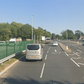 Temporary traffic lights have been installed near Polegate. Photo: Google Maps