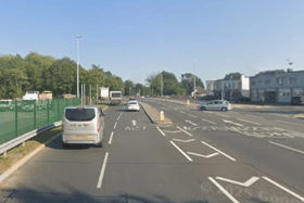 Temporary traffic lights have been installed near Polegate. Photo: Google Maps