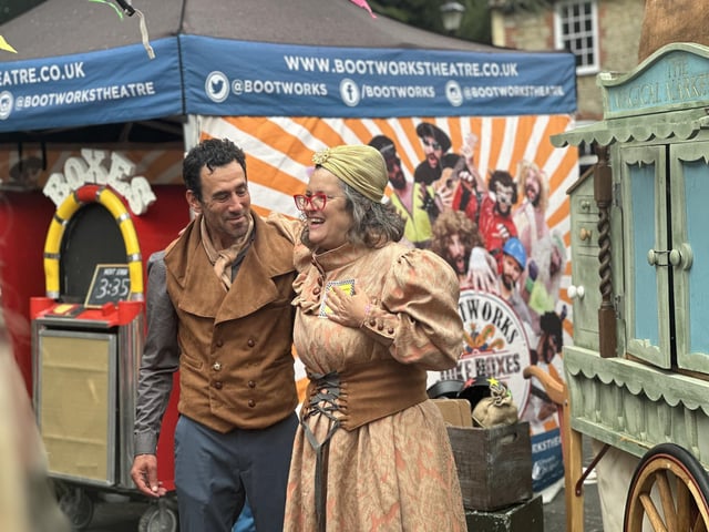 Lots of laughs at this year's Magic Market Stall - one of several live performances at this year's Street Party.