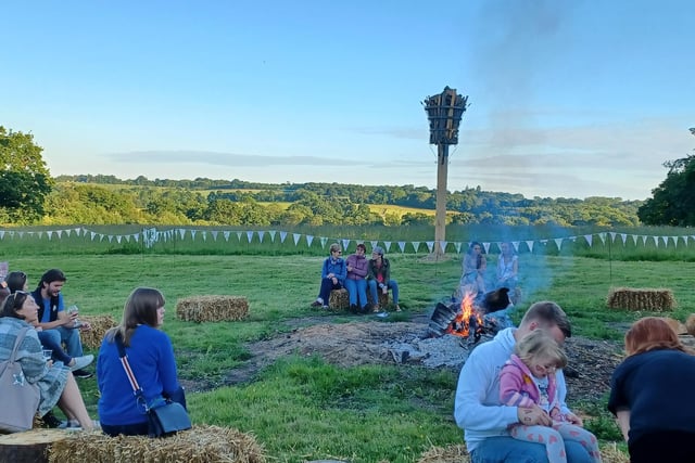 Villagers watched the lighting of the Jubilee beacon in Staplefield on Thursday, June 2