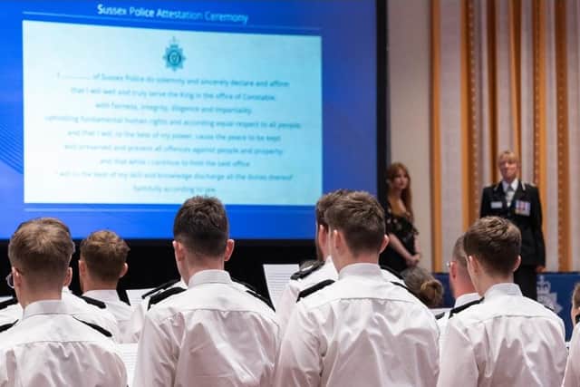 Sussex Police welcomed the next intake of police constables and detective constables to Sussex Police on Tuesday, July 4. Pictures courtesy of Sussex Police