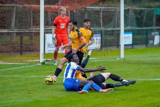 Action from Three Bridges' 4-1 win over Haywards Heath in the Isthmian south east division