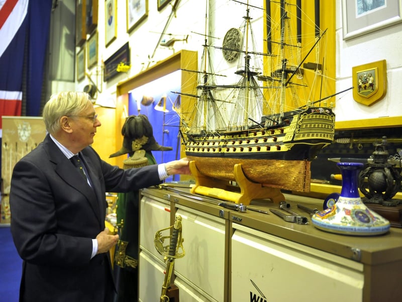 HRH The Duke of Gloucester visited Pooley Sword at Brighton City Airport and was greeted by Robert Pooley MBE. SR23120601 Photo SR Staff/Nationalworld