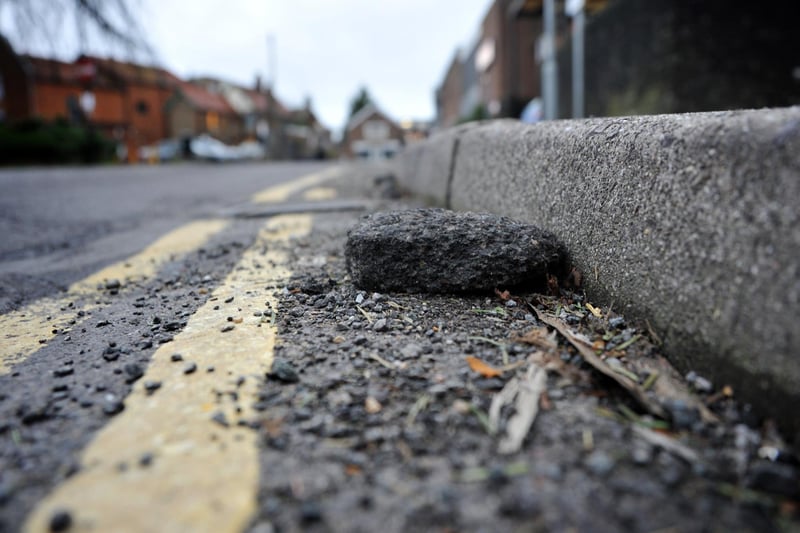 Several potholes were seen in Crescent Way, Burgess Hill, on Saturday, January 7