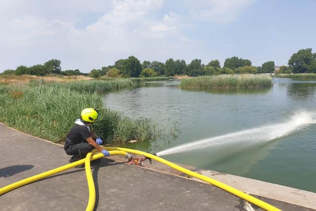 It is unclear what the cause is but West Sussex fire crews have arrived at the park this afternoon (Monday) to aerate the water.