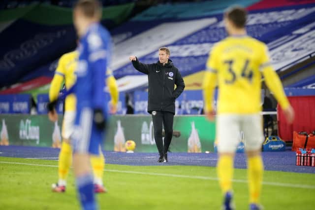 Graham Potter. (Photo by Plumb Images/Leicester City FC via Getty Images)