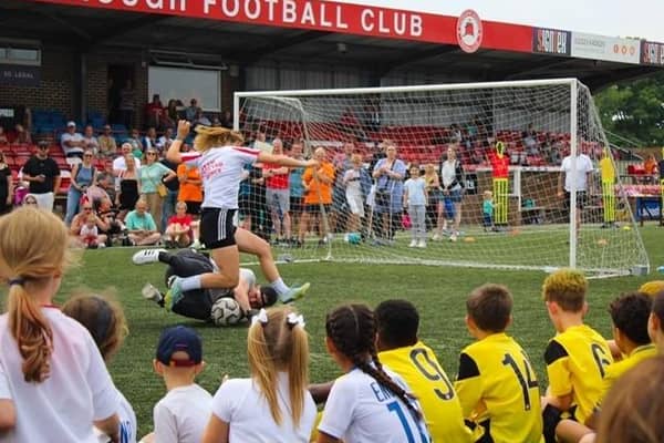 Tournament fun at Eastbourne Borough - and there'll be more of this during the first two weeks of June | Picture: EBFC