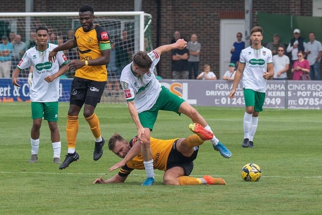 Action from Bognor's 2-2 draw with Cray Wanderers in the first qualifying round of the FA Cup
