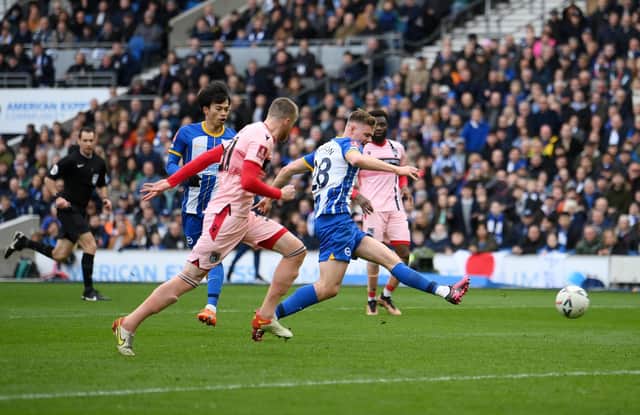 The 18-year-old scored his sixth and seventh goal of the season at the Amex Stadium on Sunday, March 19. (Photo by Mike Hewitt/Getty Images)