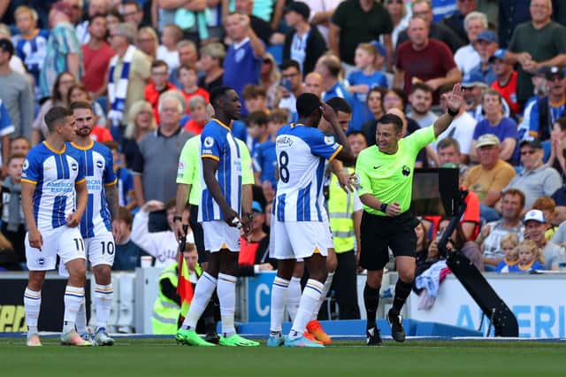 Graham Potter said VAR is ‘taking away the real joy of scoring’ after Alexis Mac Allister saw a stunning goal disallowed during Brighton’s 5-2 win over Leicester.  (Photo by Ryan Pierse/Getty Images)