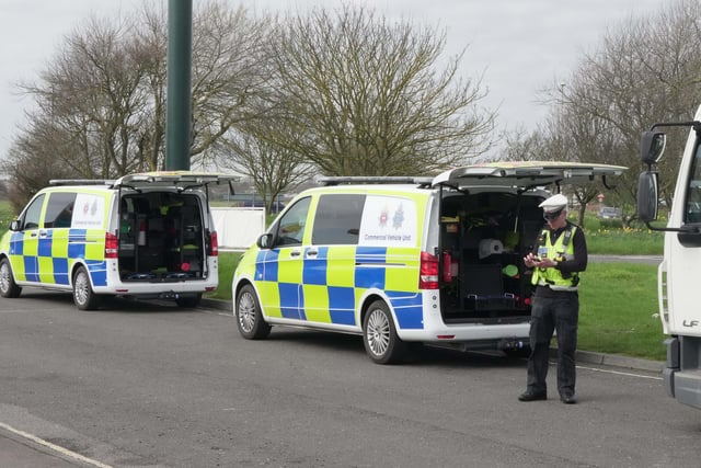 Several vehicles with ‘defects’ were stopped during a policing operation on the A259, at the Saltings roundabout in Shoreham-by-Sea
