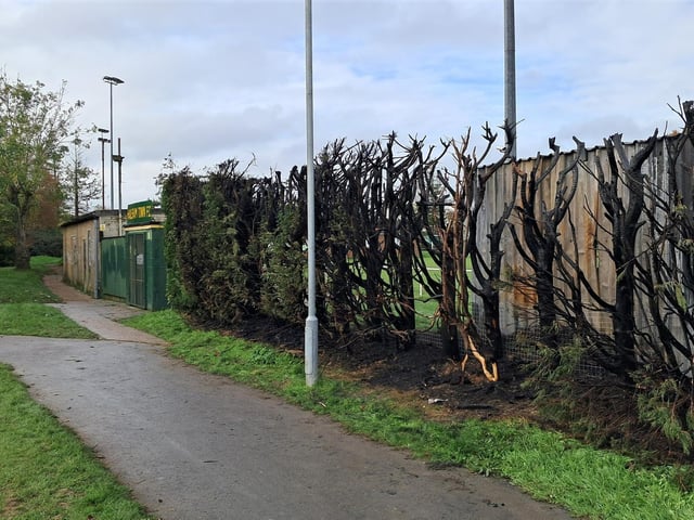 Children were ‘sitting in the stand for a debrief session’ when a large fire broke out at a football club in East Sussex – with the incident being treated as arson.