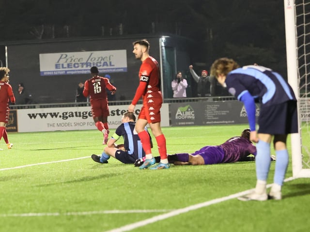 Action from Worthing FC's 6-2 Sussex Senior Cup win over Crowborough Athletic at Woodside Road