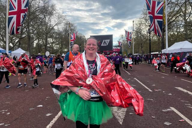Becky Goldsmith of Polegate Plodders at the London Marathon