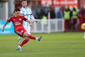 Liam Kelly in action against Accrington Stanley. Picture: Natalie Mayhew/Butterfly Football