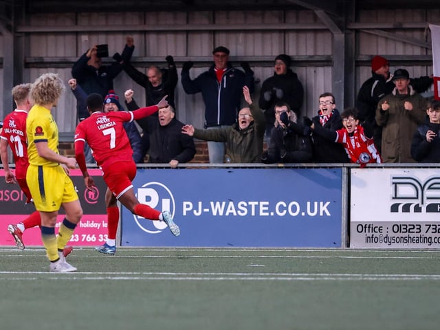 Action from Eastbourne Borough's vital win over Farnborough