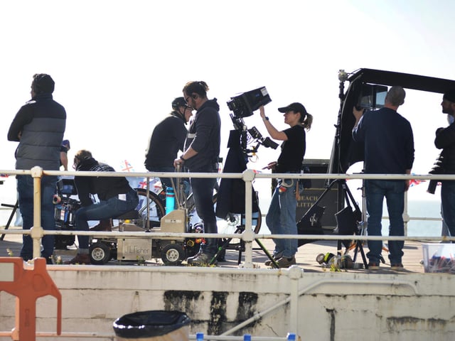 Filming on St Leonards seafront on October 6 2022.