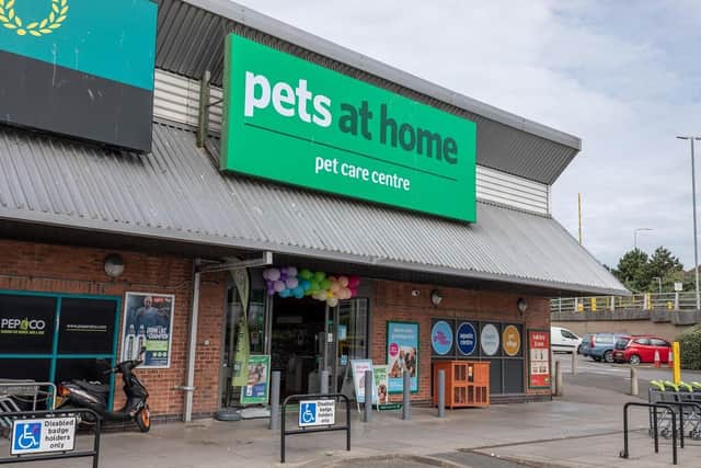The frontage of Pets at Home in Bexhill-on-Sea, after the Pets at Home store underwent a refit, Bexhill-on-Sea, East Sussex. (24/06/2022)