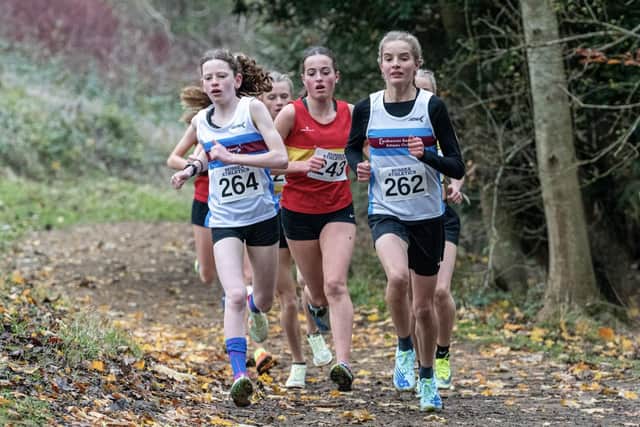 Eastbourne Rovers' Freda Pearce (264) and Daisy Connor (262) were third and fith in the Under 15 race at Stanmer | Picture: Andy Cox / @ac_phots