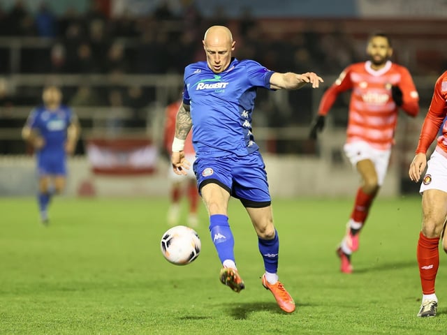 Action from Worthing's 7-2 defeat at Ebbsfleet United in the National League South