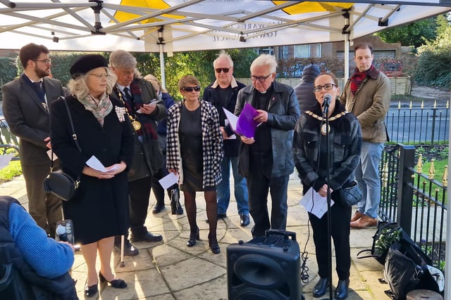 Dignitaries, school pupils and religious representatives commemorated National Holocaust Memorial Day at the War Memorial in Muster Green on Friday, January 26