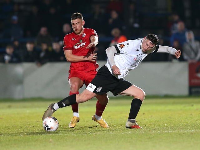 Action and celebrations from Worthing's 3-0 win at Dover in National League South