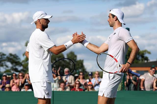 Defending Wimbledon doubles champions Julian Cash and Lloyd Glasspool have claimed proposed ATP Tour changes could leave them without a job.  (Photo by Cameron Spencer/Getty Images)