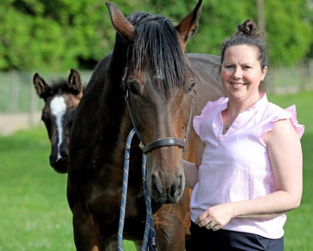 Kate Wyatt with mare Kiko and foal Mykong