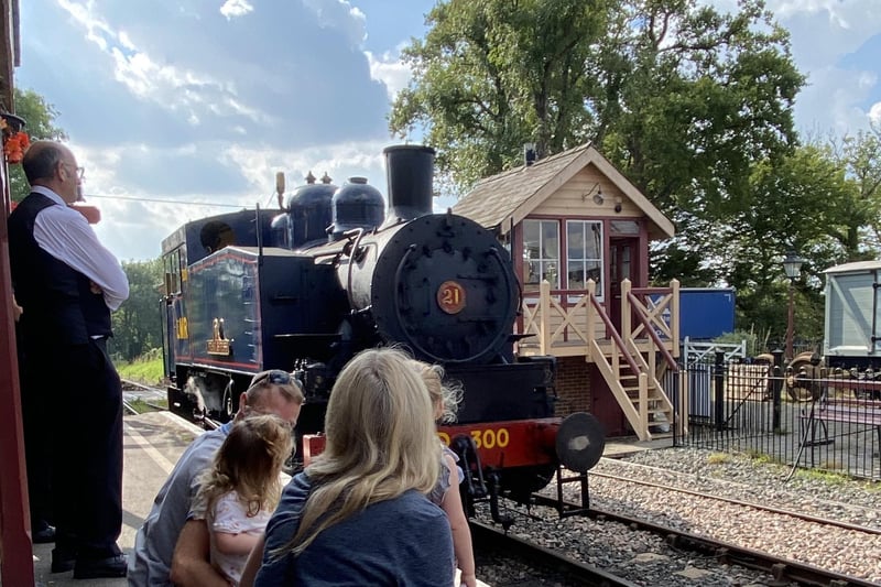 A steam train arriving at Tenterden on the Kent and East Sussex Railway