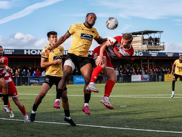 Action from Eastbourne Borough's 5-1 home loss to Maidstone in the National League South
