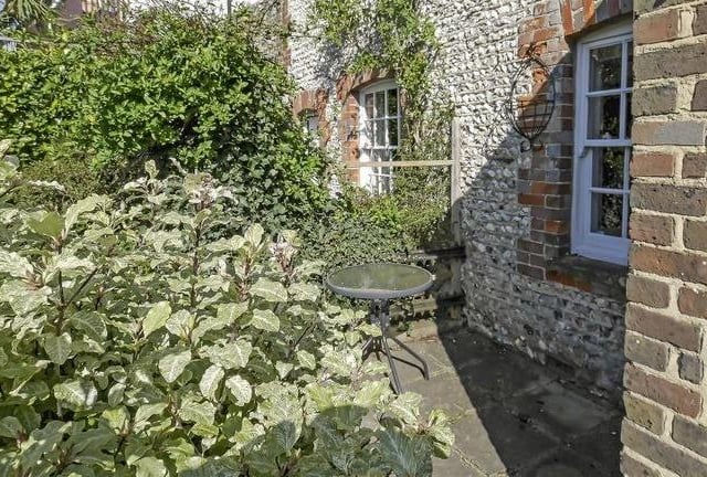 The private front courtyard is the perfect spot to relax