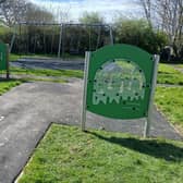 Newly installed activity panels at the Battle Road play area