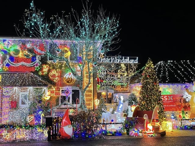 Saxifrage Way Christmas Lights is a display set up to raise money for Air Ambulance Kent Surrey Sussex