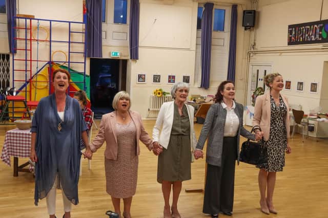 The cast from BHOS rehearsing Calendar Girls The Musical