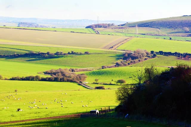 The view from Cissbury Ring towards Brighton. There are many walks you can enjoy here.