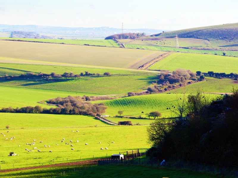 The view from Cissbury Ring towards Brighton. There are many walks you can enjoy here.