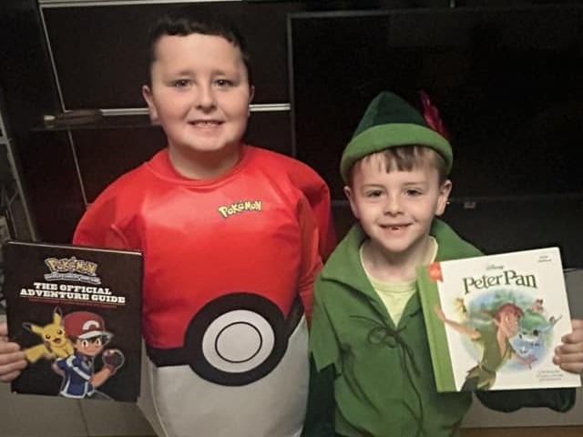 Daniel Catford sent in this picture of eight-year-old Tyler as a Poké Ball and five-year-old Ollie as Peter Pan