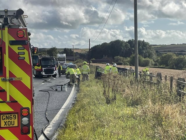 In pictures: Fire service on the scene following road traffic accident near Newhaven