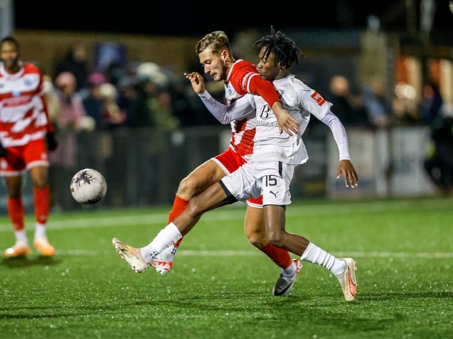 Action from Eastbourne Borough's Sussex Senior Cup quarter-final versus Hastings United