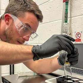 Planet Ocean representative preparing a seawater sample for analysis. Photo: Worthing Borough Council
