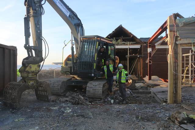 Demolition works at the ‘iconic’ Birling Gap Hotel café have continued. Picture: Andrew Diack
