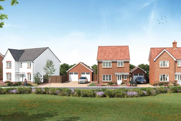 A computer-generated image of Bellway’s Langmead Place development in Angmering