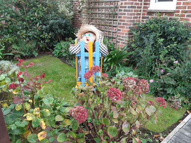 Some of the super scarecrows created for the Ferring Scarecrow Festival 2022, raising money for 1st Ferring Scouting Group. Some have pumpkins displaying a letter, five in North Ferring and nine in South Ferring. Unscramble them to enter the prize draw. Trail maps available at Brown's Natural Pet store.