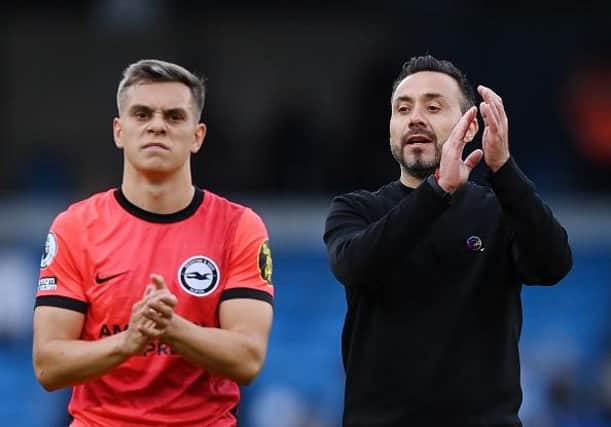 Brighton and Hove Albion head coach Roberto De Zerbi has six points from his his last two matches