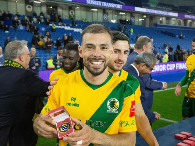 Horsham FC are champions of Sussex again after their last-gasp Sussex Transport Senior Cup final win over Littlehampton Town.