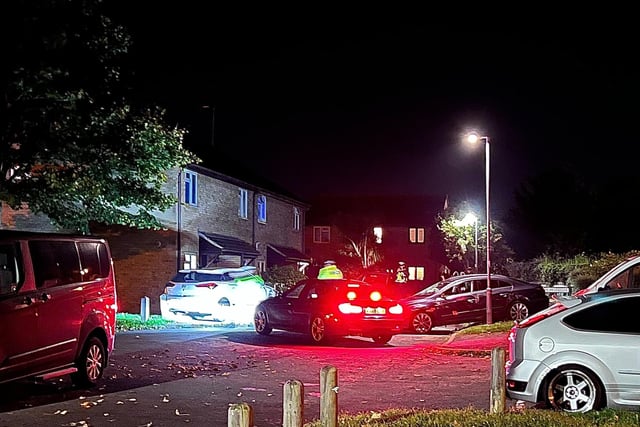 Seaford road blocked after car crashes into parked vehicles