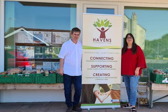 Cllr Chris Collier and Paula Woolven at the Havens Community Hub
