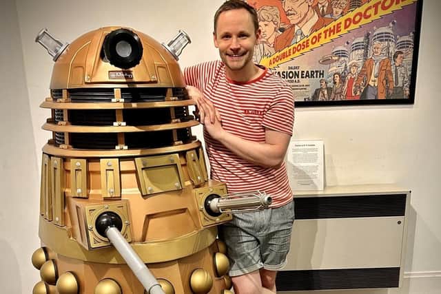 The Dalek with his owner actor/producer Jack Lane, who lives in Horsham