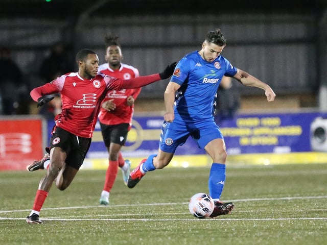 Action from Worthing's 2-0 National South win at Eastbourne Borough