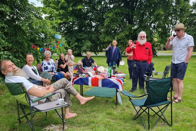 Hazel Lamb shared this picture of residents celebrating the jubilee on Lambs Crescent green